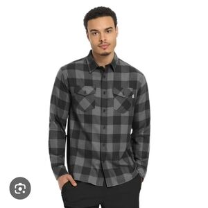 NWT Hurley Men's Plaid Flannel Shirt Charcoal Size XXL